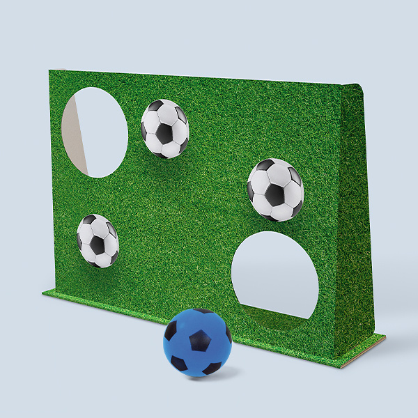 Bedruckbares Torwandset mit Fussballmotiv für Freizeit und Events