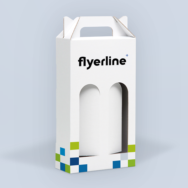 Individuell bedruckbare weisse 2er-Weinverpackung für Weingeschenke
