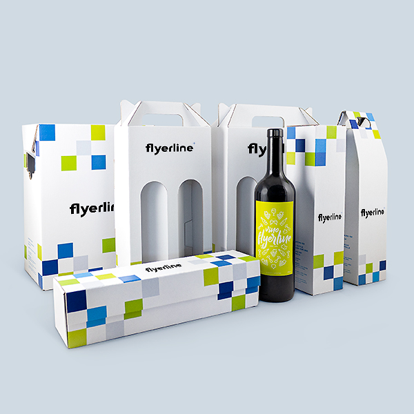 Individuell bedruckbare Flaschenverpackungen für Weinpräsente