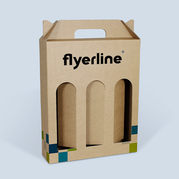Individuell bedruckbare braune 3er-Weinverpackung für Weingeschenke