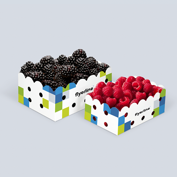 Zwei Beerenschalen mit Brombeeren und Himbeeren in zwei Grössen