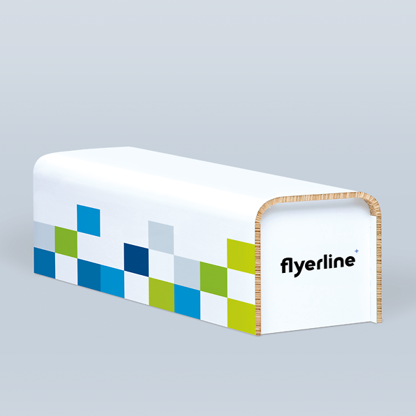 Custom-printable low cardboard Bench for trade fairs and events