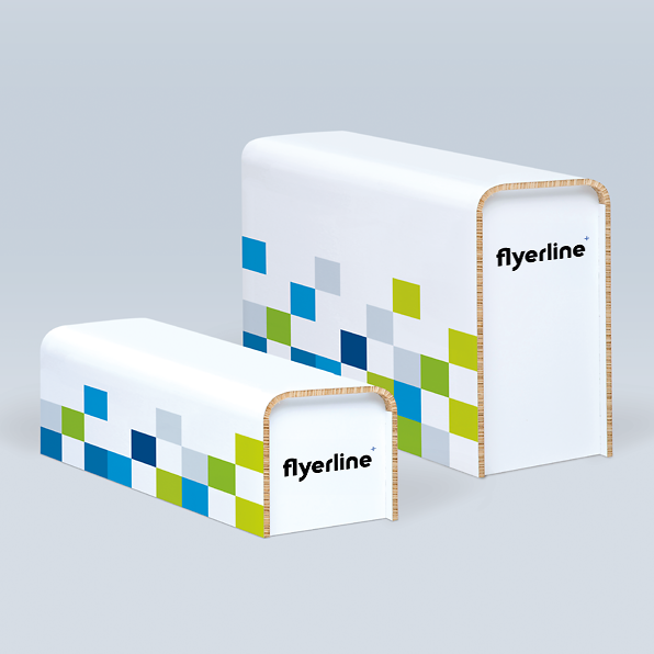 Custom-printable high cardboard Bench for trade fairs and events