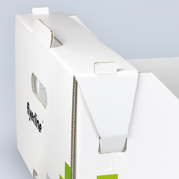 Detail der stabilen Steckverbindung einer Früchtebox