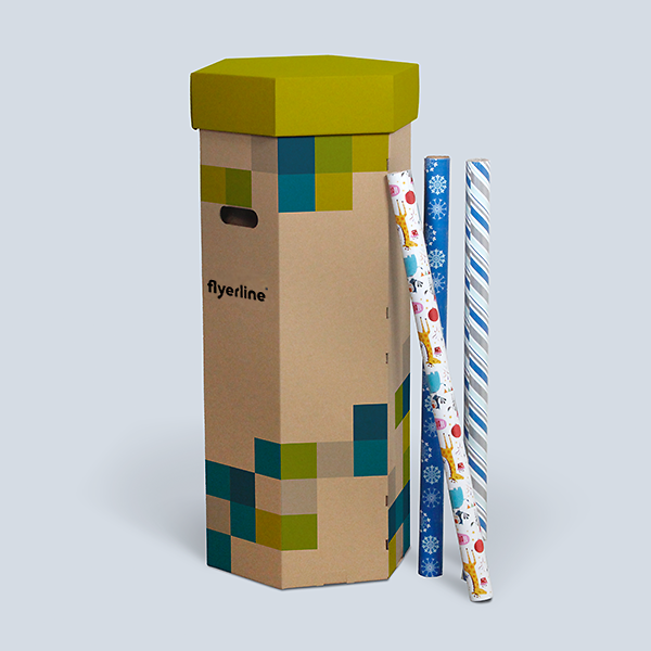 Individuell bedruckbare braune Geschenkpapierbox für Rollen