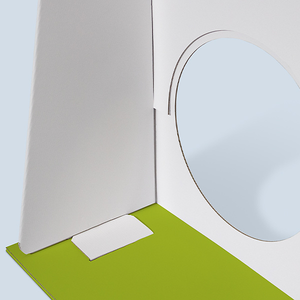Close-up of the interlocking connection on a football-print goal wall