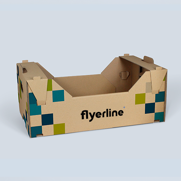 Bedruckte Früchte- und Gemüsebox für Transport und Verkauf