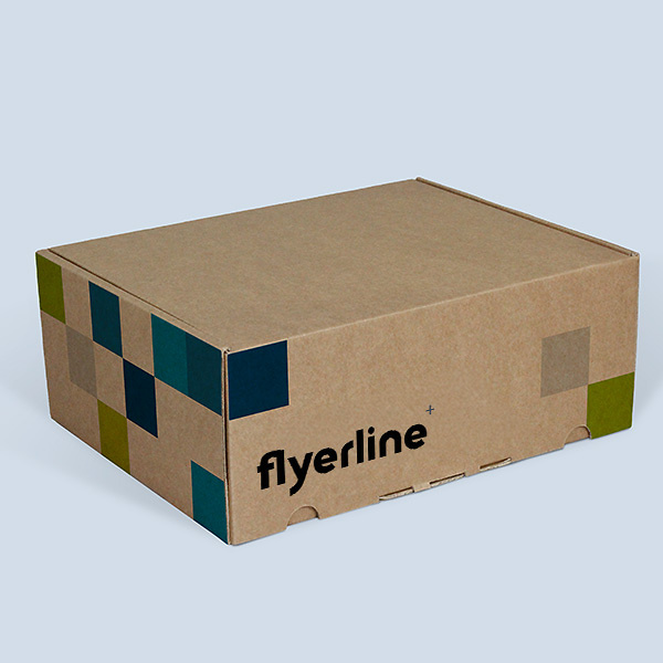 Bedruckte Postversandverpackung aus Naturkarton