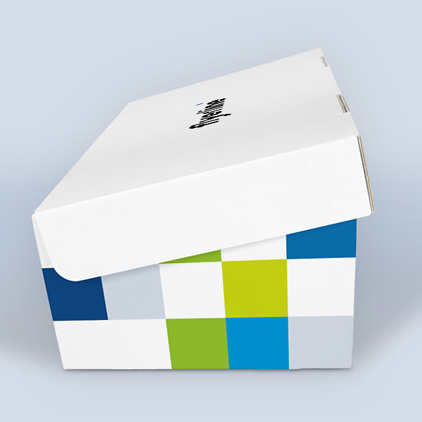 White box with its hinged lid partly open