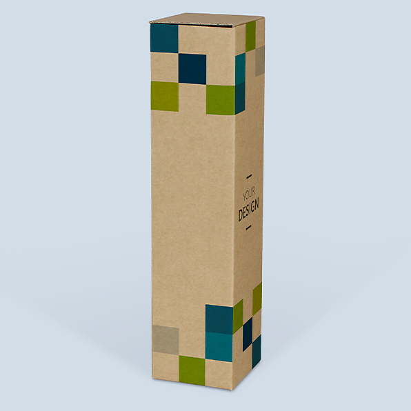 Individuell bedruckbarer brauner 1er-Weinkarton für Weingeschenke