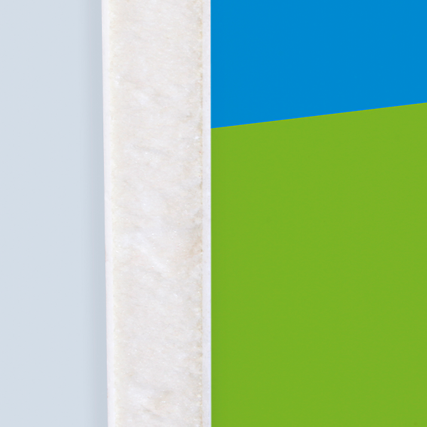 Close-up of the material edge of a printed Partition Wall