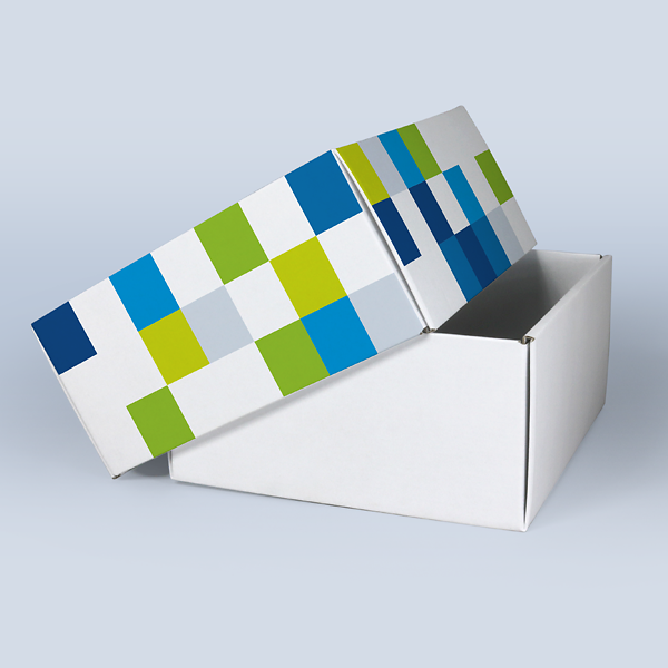White Slip Lid Box with its lid open