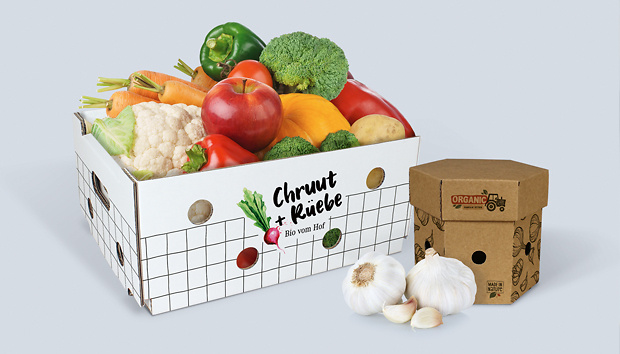 Hofladen Verpackungen - Gemüsekiste - Knoblauchbox Hofladen Verpackungen - Gemüsekiste - Knoblauchbox
